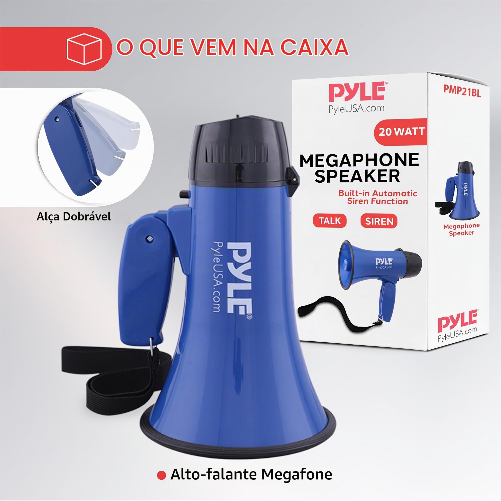Pyle Alto-falante Megafone portátil PMP21BL Bullhorn - Compacto e